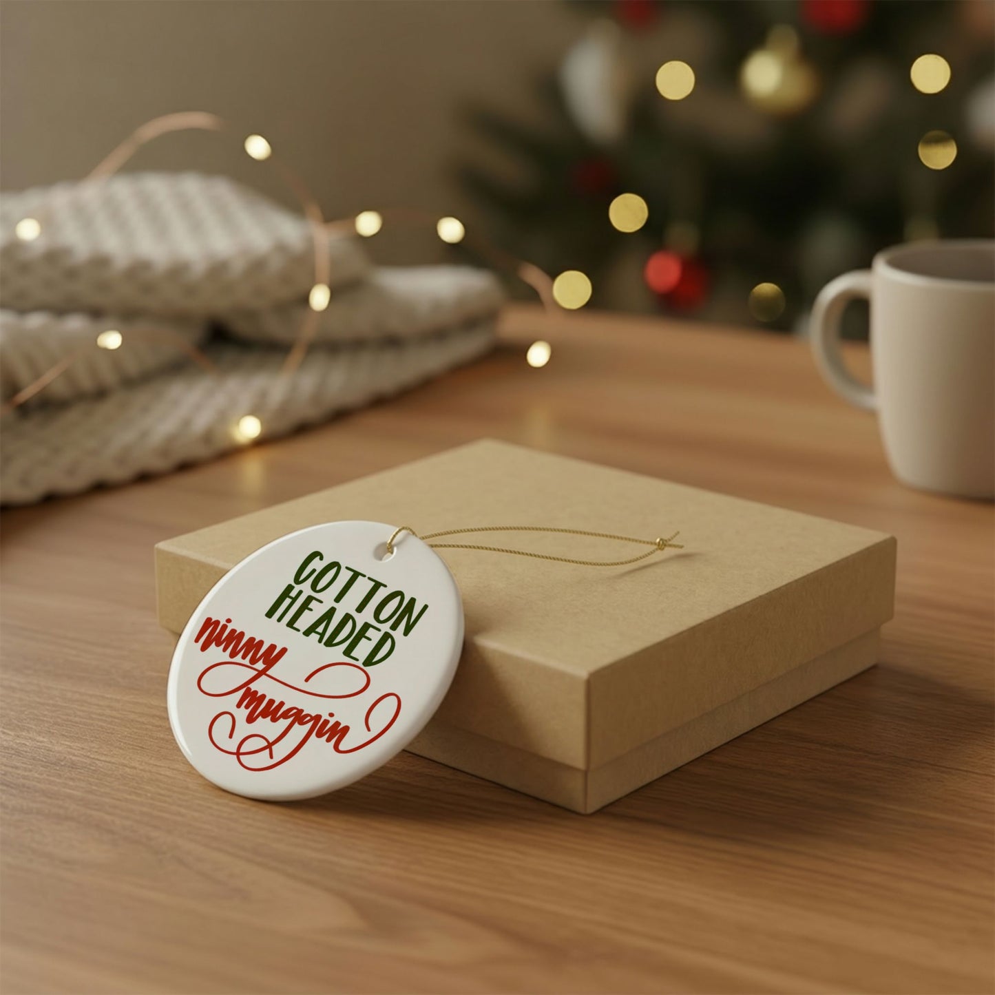 Cotton Headed Ninny Muggin Ceramic Ornament