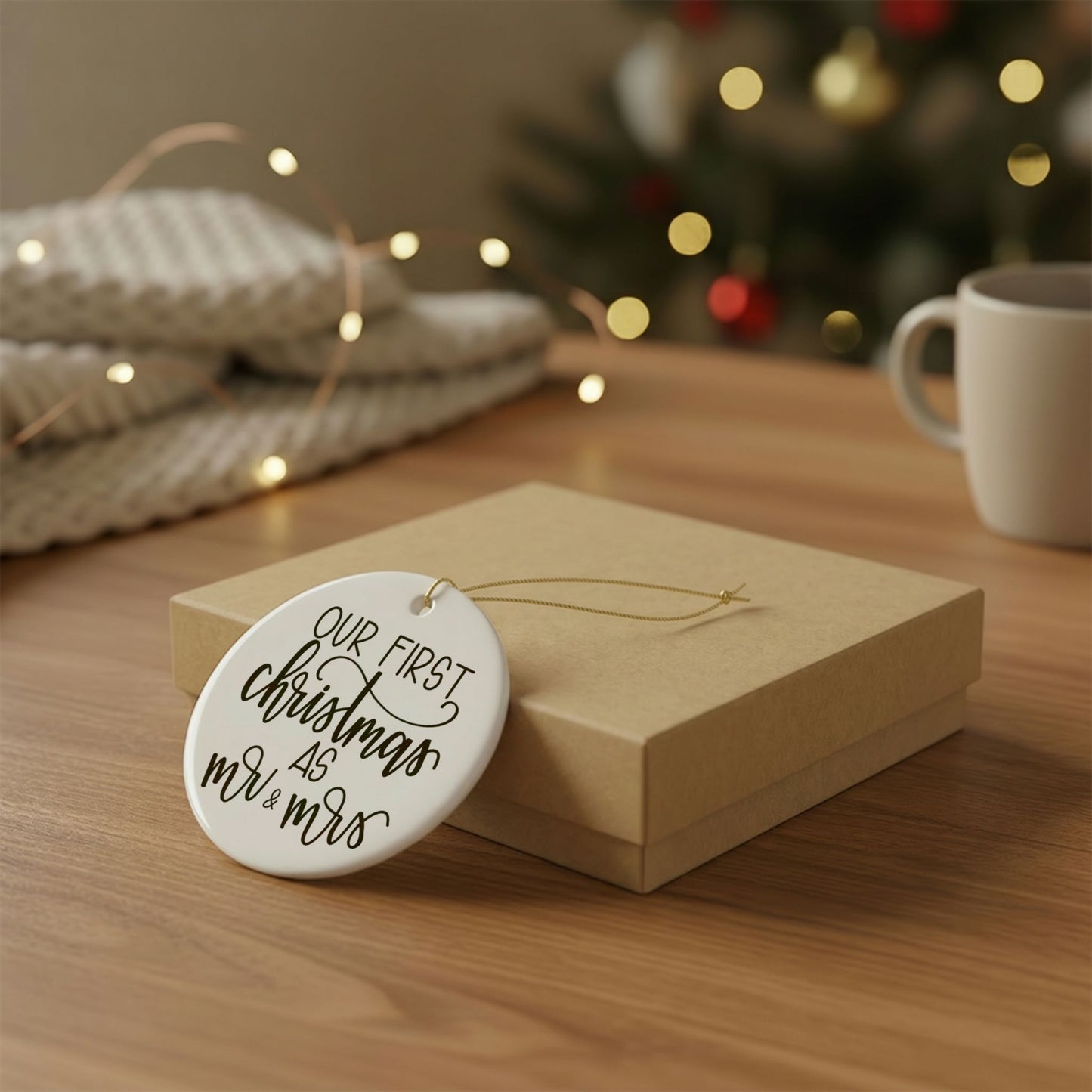 Our First Christmas As Mr and Mrs Ceramic Ornament