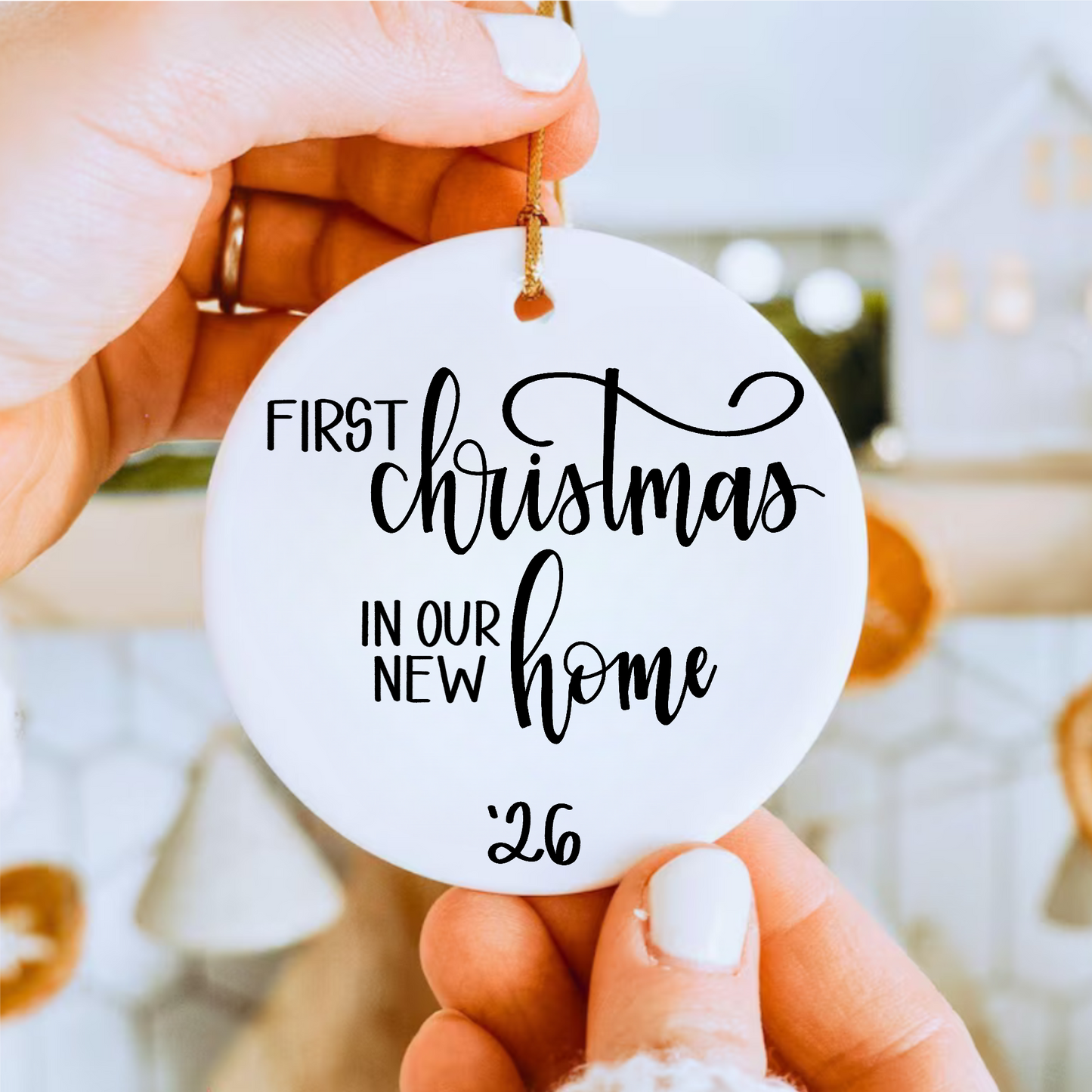 Custom First Christmas In Our New Home Ceramic Ornament