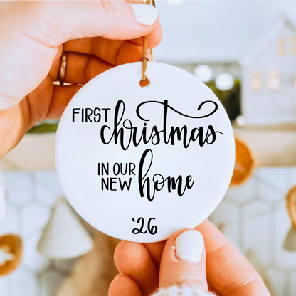 Custom First Christmas In Our New Home Ceramic Ornament
