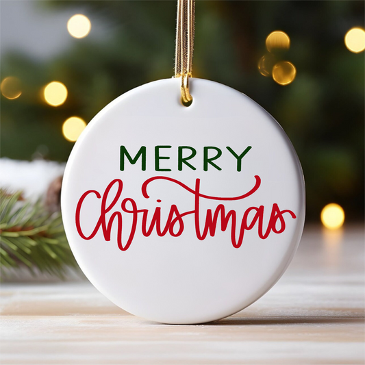 Merry Christmas Ceramic Ornament