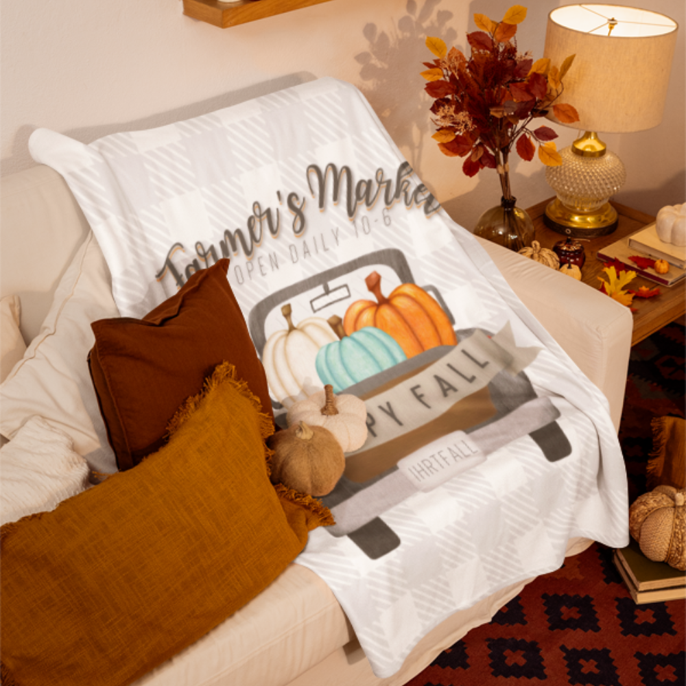 Happy Fall Fleece Sherpa Blanket
