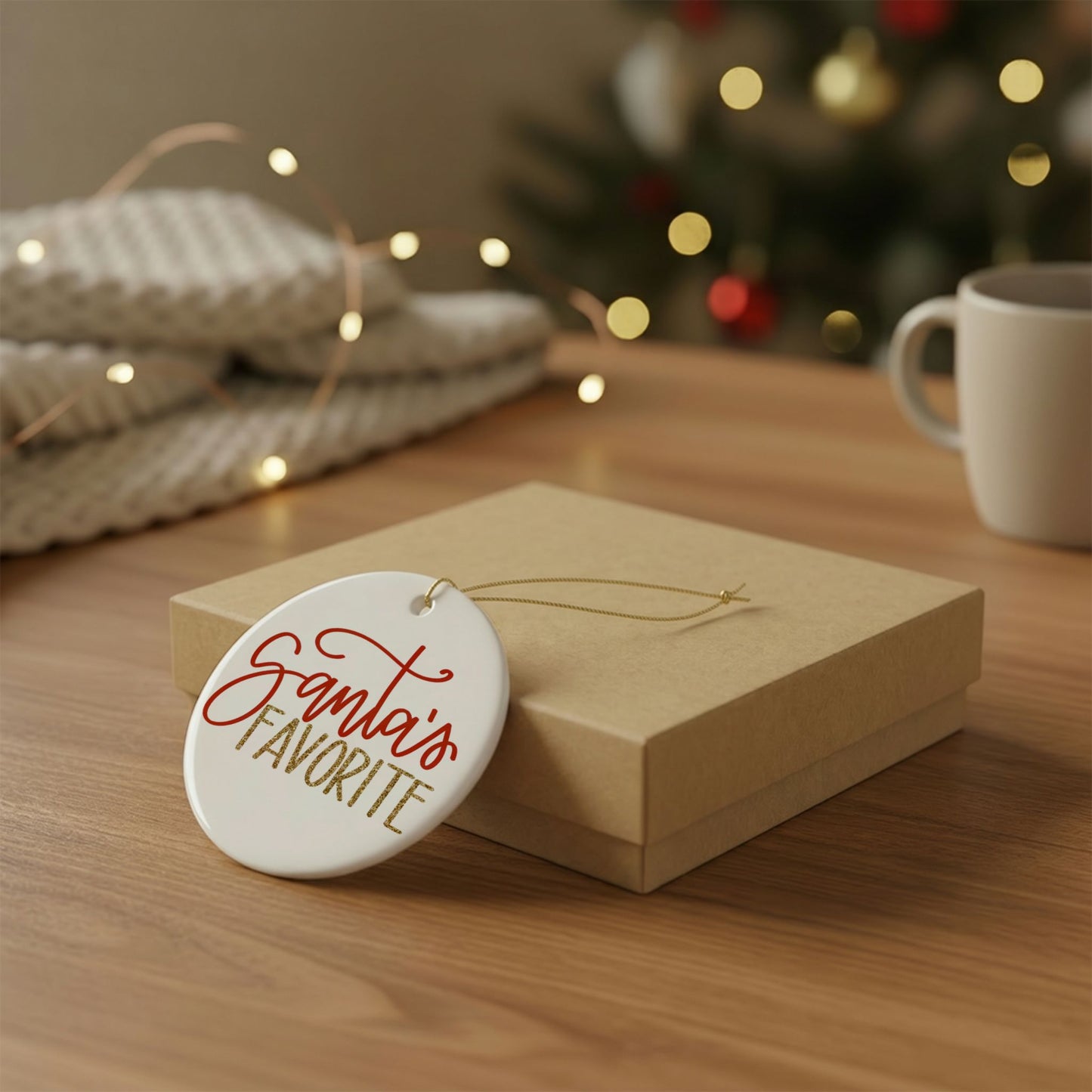 Santa's Favorite Ceramic Ornament