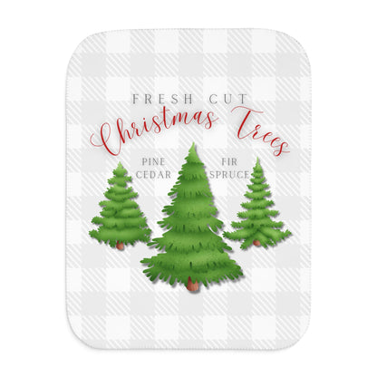 Fresh Cut Christmas Trees Sherpa Blanket